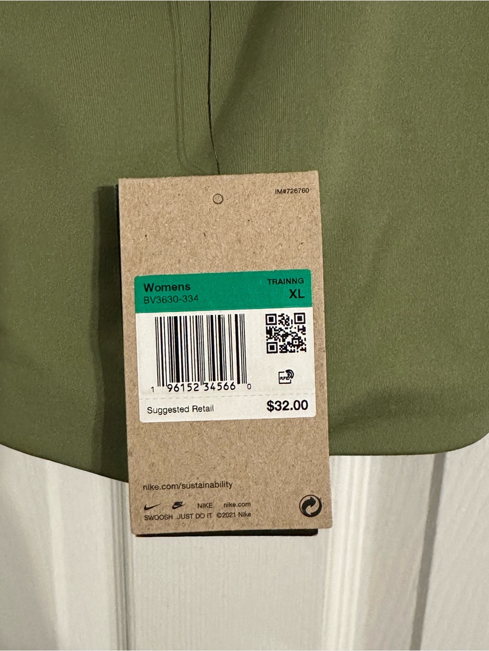 Nike Women's Olive Green Sports Bra - Picture 2 of 5